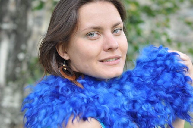 Воротник или шарф в технике «Эко-мех» Ирина Бобкова.